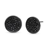 Thumbnail Image 0 of Black Cubic Zirconia Composite Disc Stud Earrings in Sterling Silver with Black Rhodium