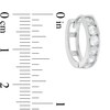 Thumbnail Image 2 of Cubic Zirconia Channel-Set 15mm Huggie Hoop Earrings in Sterling Silver