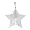 Cubic Zirconia Three-Dimensional Star Necklace Charm in Sterling Silver
