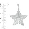 Cubic Zirconia Three-Dimensional Star Necklace Charm in Sterling Silver