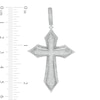 Thumbnail Image 2 of Cubic Zirconia Layered Gothic-Style Cross Necklace Charm in Sterling Silver