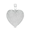Thumbnail Image 1 of Cubic Zirconia Pavé Composite Puff Heart Necklace Charm in Sterling Silver