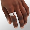 Cubic Zirconia and Red Enamel Broken Heart Ring in Solid Sterling Silver
