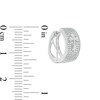 Cubic Zirconia Pavé Gothic-Style Cross 13mm Huggie Hoop Earrings in Sterling Silver