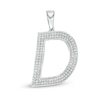 Thumbnail Image 0 of Cubic Zirconia Pavé "D" Block Initial Necklace Charm in Solid Sterling Silver