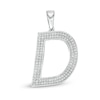 Thumbnail Image 1 of Cubic Zirconia Pavé "D" Block Initial Necklace Charm in Solid Sterling Silver