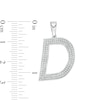 Thumbnail Image 1 of Cubic Zirconia Pavé "D" Block Initial Necklace Charm in Solid Sterling Silver