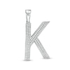 Thumbnail Image 1 of Cubic Zirconia Pavé "K" Block Initial Necklace Charm in Solid Sterling Silver