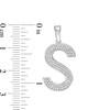 Thumbnail Image 2 of Cubic Zirconia Pavé "S" Block Initial Necklace Charm in Solid Sterling Silver