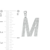 Thumbnail Image 2 of Cubic Zirconia Pavé "M" Block Initial Necklace Charm in Solid Sterling Silver