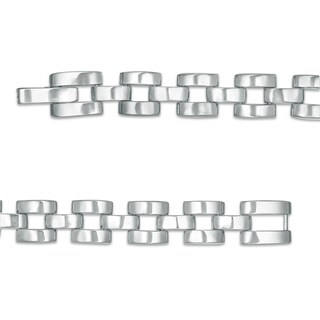 Cubic Zirconia Duos Link Bracelet in Sterling Silver - 8.5"