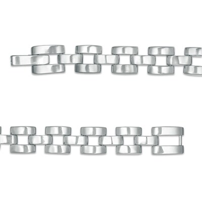 Cubic Zirconia Duos Link Bracelet in Sterling Silver - 8.5"