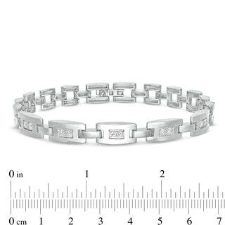 Cubic Zirconia Duos Link Bracelet in Sterling Silver - 8.5"