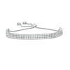 Thumbnail Image 0 of Cubic Zirconia Triple Row Bolo Bracelet in Sterling Silver - 9.5"