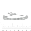Thumbnail Image 1 of Cubic Zirconia Triple Row Bolo Bracelet in Sterling Silver - 9.5"