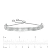 Thumbnail Image 2 of Cubic Zirconia Triple Row Bolo Bracelet in Sterling Silver - 9.5"