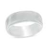 Thumbnail Image 1 of 10mm Satin Stepped Edge Wedding Band in Sterling Silver - Size 10