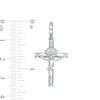 Cubic Zirconia Crown Crucifix Charm in Sterling Silver