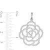 Thumbnail Image 2 of Cubic Zirconia Open Flower Outline Charm in Sterling Silver