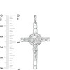 Baguette Cubic Zirconia Crucifix Charm in Sterling Silver