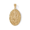 Textured "Good Luck" Oval Medallion Necklace Charm in 10K Solid Gold
