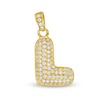 Thumbnail Image 1 of Cubic Zirconia "L" Puff Block Initial Necklace Charm in 10K Gold