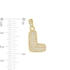 Thumbnail Image 2 of Cubic Zirconia "L" Puff Block Initial Necklace Charm in 10K Gold