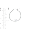 Sideways Oval Cubic Zirconia Solitaire 25mm Tube Hoop Earrings in Sterling Silver