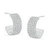 Thumbnail Image 0 of Cubic Zirconia Multi-Row J-Hoop Earrings in Sterling Silver