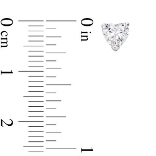 Solid Sterling Silver Graduated CZ Heart Three Pair Stud Earrings Set