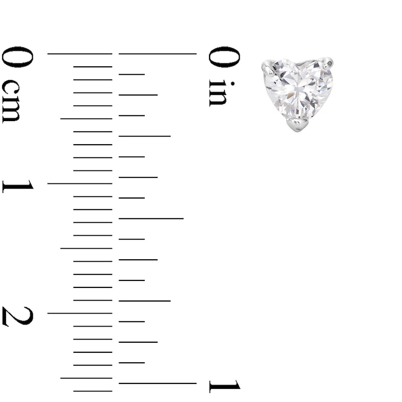 Main Image 5 of Solid Sterling Silver CZ Heart Stud Set
