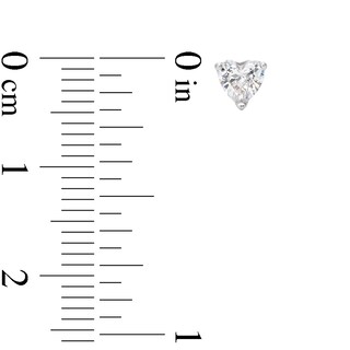 Solid Sterling Silver Graduated CZ Heart Three Pair Stud Earrings Set