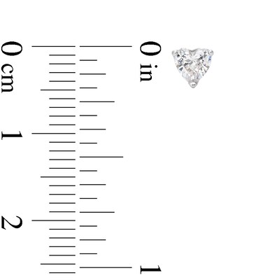 Solid Sterling Silver Graduated CZ Heart Three Pair Stud Earrings Set