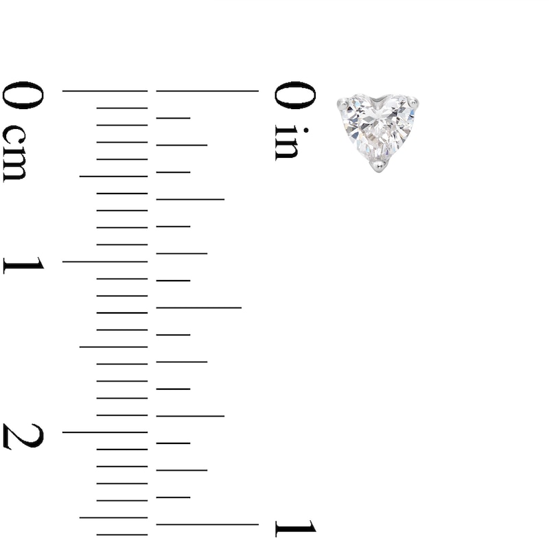 Main Image 6 of Solid Sterling Silver CZ Heart Stud Set