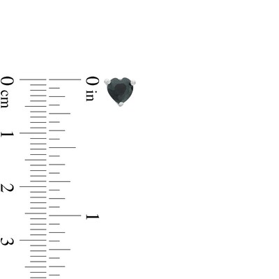 Heart-Shaped Black Cubic Zirconia Graduated Three Pair Stud Earrings Set in Sterling Silver