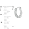 Thumbnail Image 2 of Cubic Zirconia Double Row Outside Edge 14mm Huggie Hoop Earrings in Sterling Silver