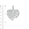 Thumbnail Image 2 of Cubic Zirconia Skeleton Heart Necklace Charm in Sterling Silver