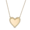 Thumbnail Image 0 of 1/20 CT. T.W. Diamond Frame Heart Disc Necklace in10K Gold