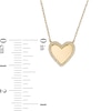 Thumbnail Image 1 of 1/20 CT. T.W. Diamond Frame Heart Disc Necklace in10K Gold