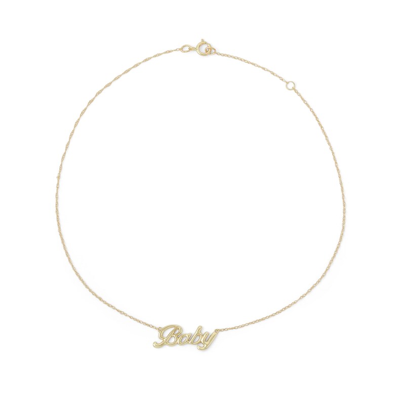 Main Image 2 of "Baby" Anklet in 10K Gold - 10"