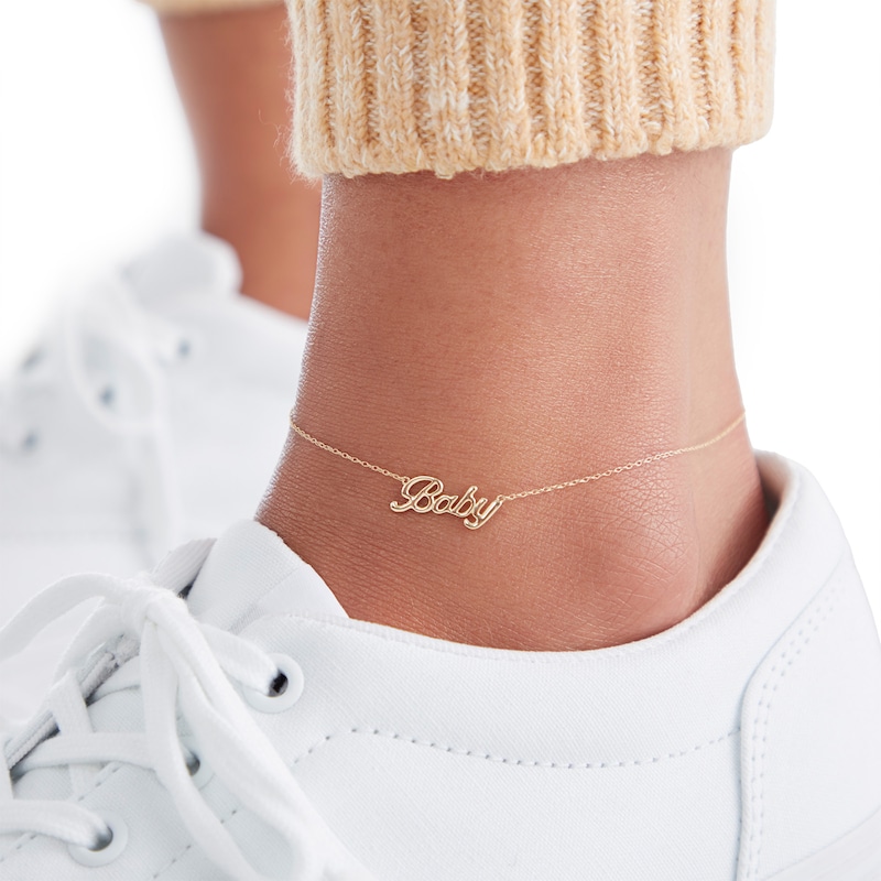 "Baby" Anklet in 10K Gold - 10"