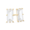 Thumbnail Image 0 of Baguette-Cut Cubic Zirconia Solitaire Stud Earrings in 10K Gold