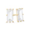 Thumbnail Image 0 of Baguette-Cut Cubic Zirconia Solitaire Stud Earrings in 10K Gold