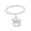 Thumbnail Image 0 of Cubic Zirconia Crown Dangle Ring in Sterling Silver - Size 7