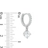 Thumbnail Image 2 of 6mm Cubic Zirconia Dangle 10mm Huggie Hoop Earrings in Sterling Silver