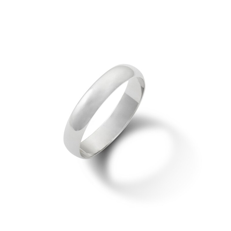 4mm Wedding Band in Solid Sterling Silver - Size 8