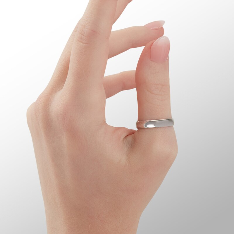 4mm Wedding Band in Solid Sterling Silver - Size 8