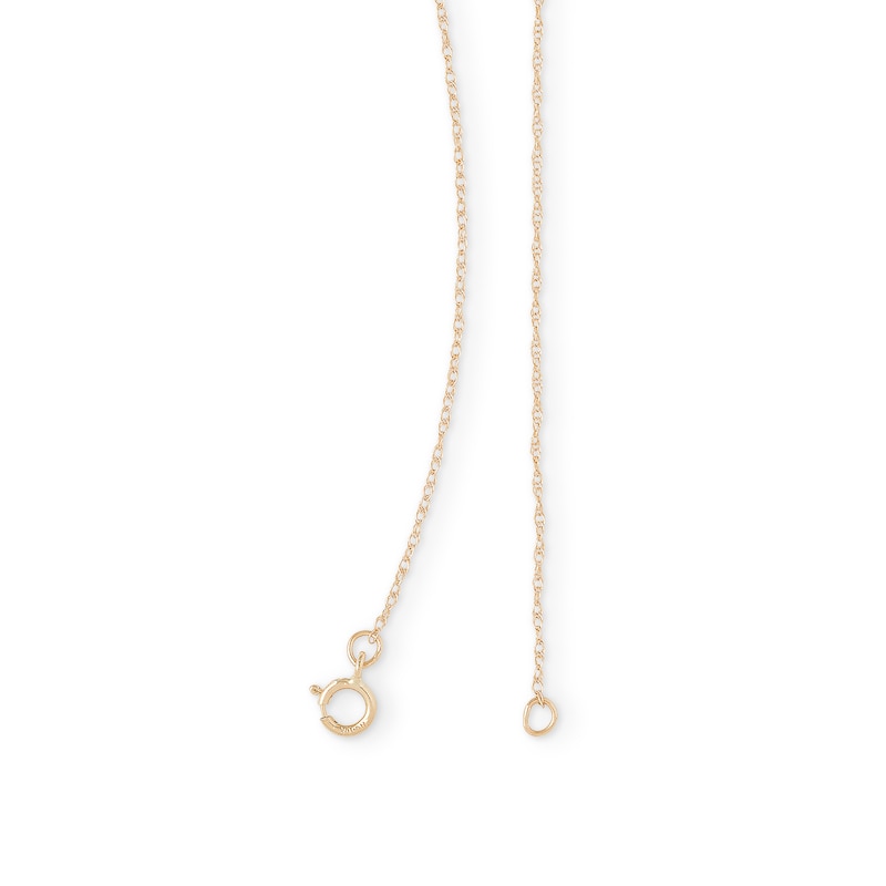 Main Image 2 of Cursive "Queen" with Crown Necklace in 10K Semi-Solid Gold - 20"