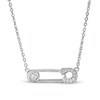 Thumbnail Image 1 of Cubic Zirconia Sideways Safety Pin Necklace in Sterling Silver