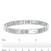 Cubic Zirconia Solitaire Station Link Bracelet in Sterling Silver - 8.5"